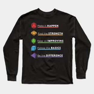 RPG Gamer dice motivational meaning for everyday Long Sleeve T-Shirt